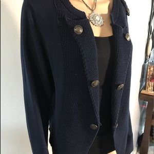 Navy Blue Cardigan stylish Buttons Size XL